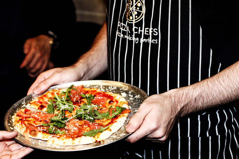Affordable catering ideas such as a pizza party provide great value for money food catering ideas at events and weddings